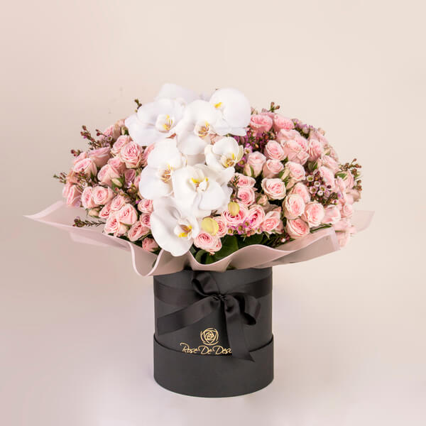 Moonlight Orchid Rose Hatbox