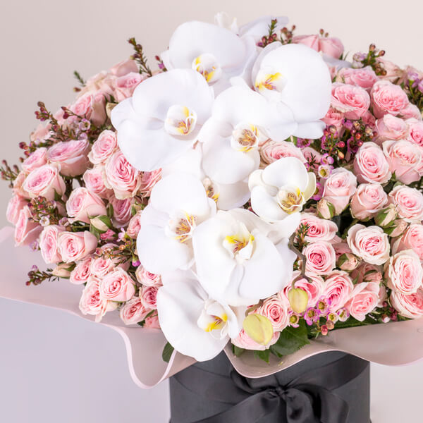Moonlight Orchid Rose Hatbox
