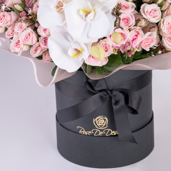 Moonlight Orchid Rose Hatbox