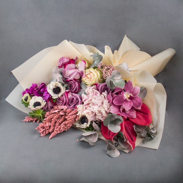 Grad Bouquet | Artful Pink & Purple Blooms